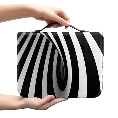 Black And White Twist Illusion Print Leather Bible Cover