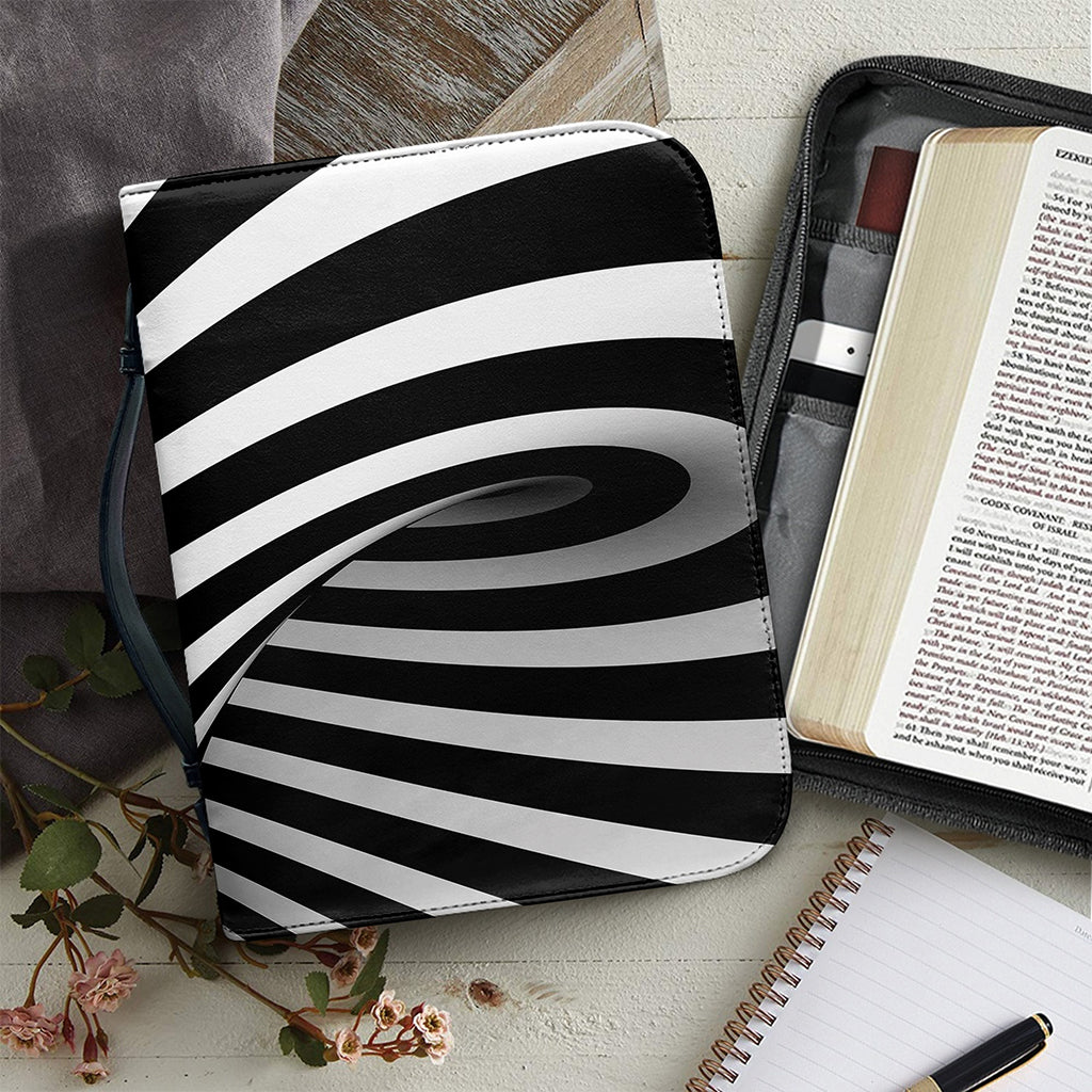 Black And White Twist Illusion Print Leather Bible Cover