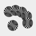 Black And White Twist Illusion Print Leather Coaster Set