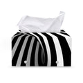 Black And White Twist Illusion Print Leather Tissue Box Cover
