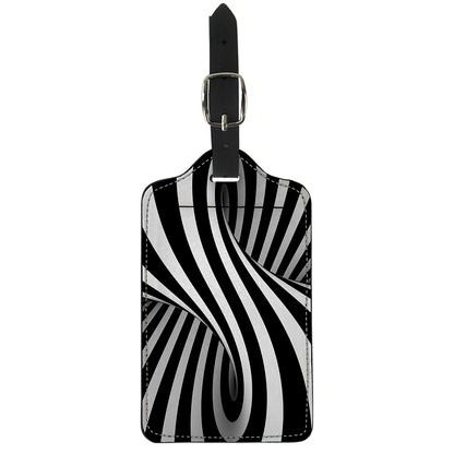 Black And White Twist Illusion Print Luggage Tag