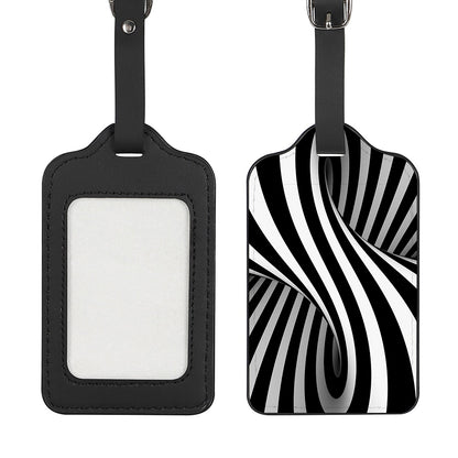 Black And White Twist Illusion Print Luggage Tag