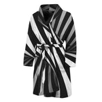 Black And White Twist Illusion Print Men's Bathrobe