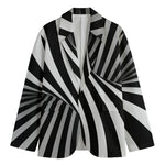 Black And White Twist Illusion Print Men's Blazer
