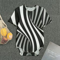 Black And White Twist Illusion Print Men's Bodysuit