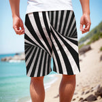 Black And White Twist Illusion Print Men's Cargo Shorts