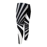 Black And White Twist Illusion Print Men's Compression Pants