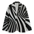 Black And White Twist Illusion Print Men's Cotton Blazer