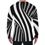 Black And White Twist Illusion Print Men's Long Sleeve T-Shirt