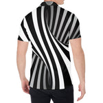 Black And White Twist Illusion Print Men's Shirt