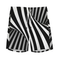 Black And White Twist Illusion Print Men's Athletic Shorts