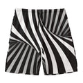 Black And White Twist Illusion Print Men's Swim Trunks