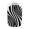 Black And White Twist Illusion Print Mesh Laundry Hamper