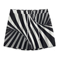 Black And White Twist Illusion Print Mesh Shorts