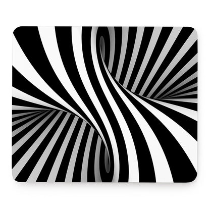 Black And White Twist Illusion Print Mouse Pad