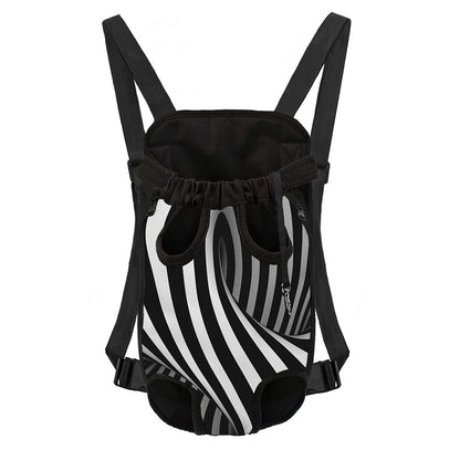 Black And White Twist Illusion Print Pet Carrier Backpack