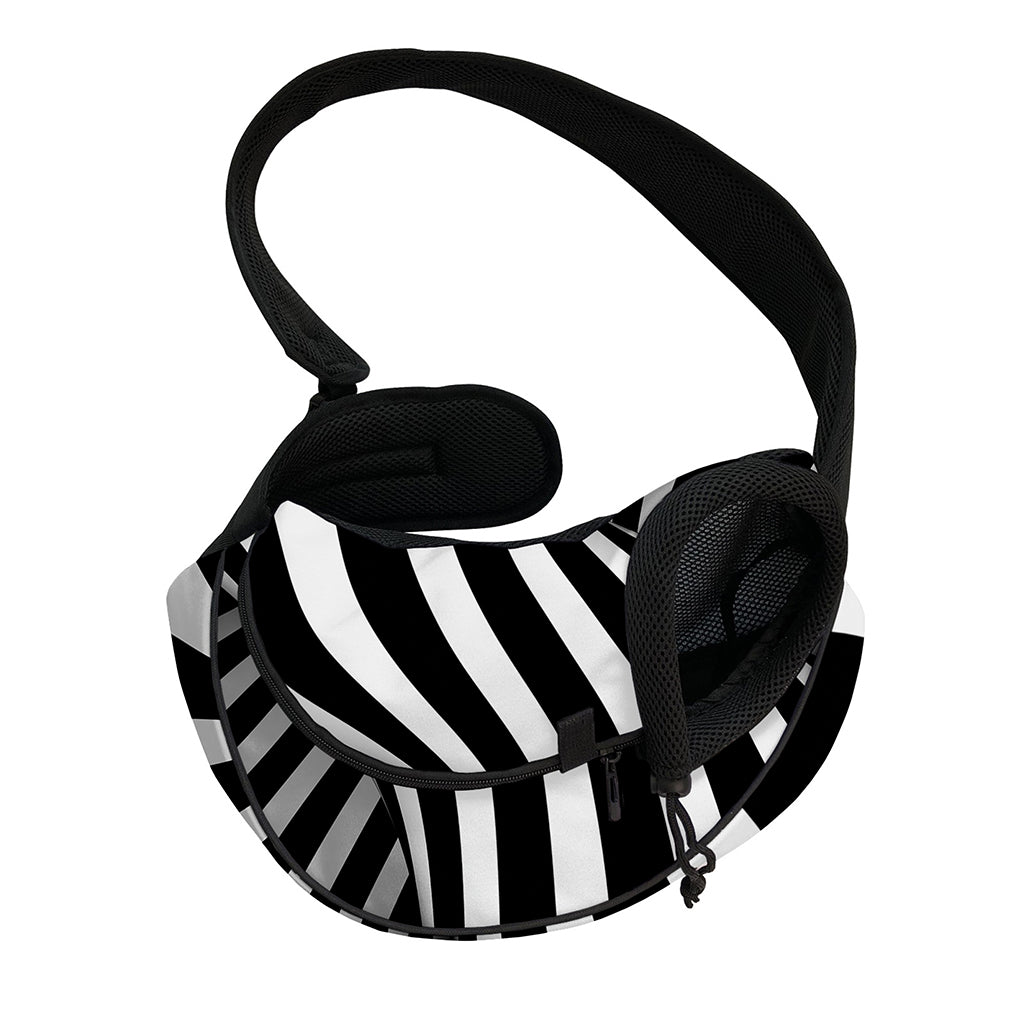 Black And White Twist Illusion Print Pet Sling Carrier