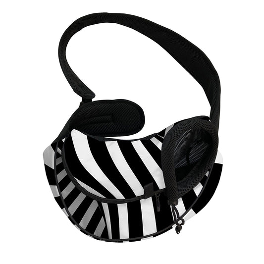Black And White Twist Illusion Print Pet Sling Carrier