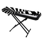 Black And White Twist Illusion Print Piano Keyboard Cover