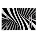 Black And White Twist Illusion Print Placemat