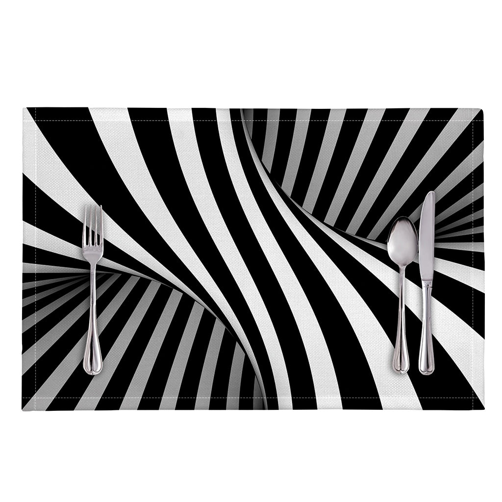 Black And White Twist Illusion Print Placemat