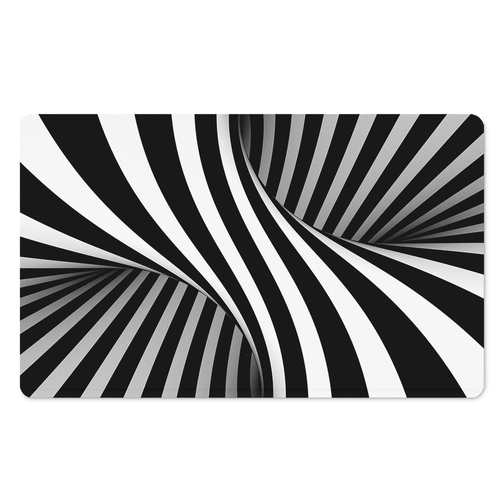 Black And White Twist Illusion Print Polyester Doormat
