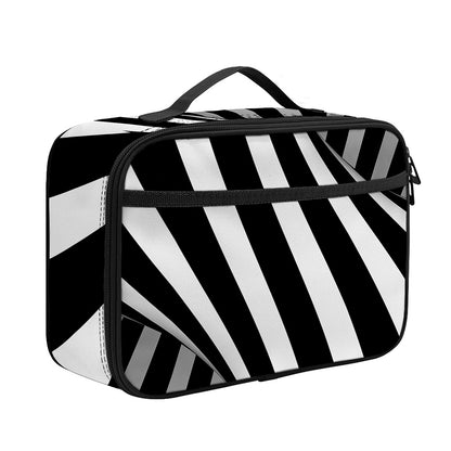Black And White Twist Illusion Print Portable Lunch Bag