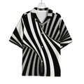 Black And White Twist Illusion Print Rayon Hawaiian Shirt