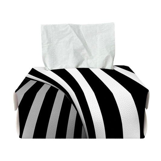 Black And White Twist Illusion Print Rectangle Tissue Box Cover