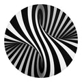 Black And White Twist Illusion Print Round Blanket
