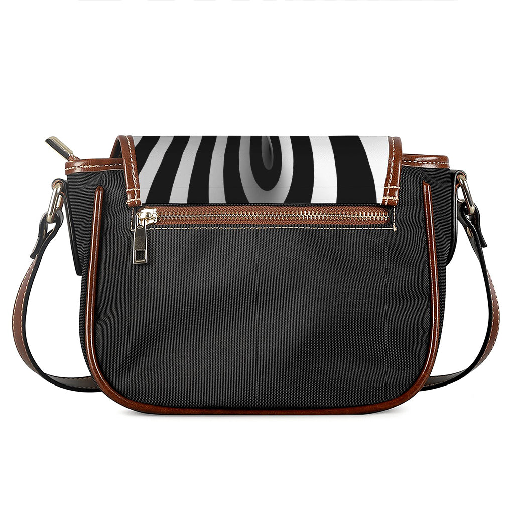 Black And White Twist Illusion Print Saddle Bag