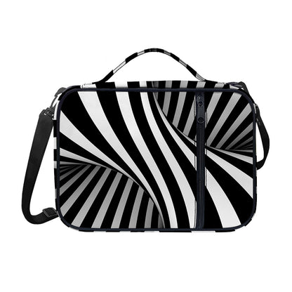 Black And White Twist Illusion Print Shoulder Strap Bible Bag