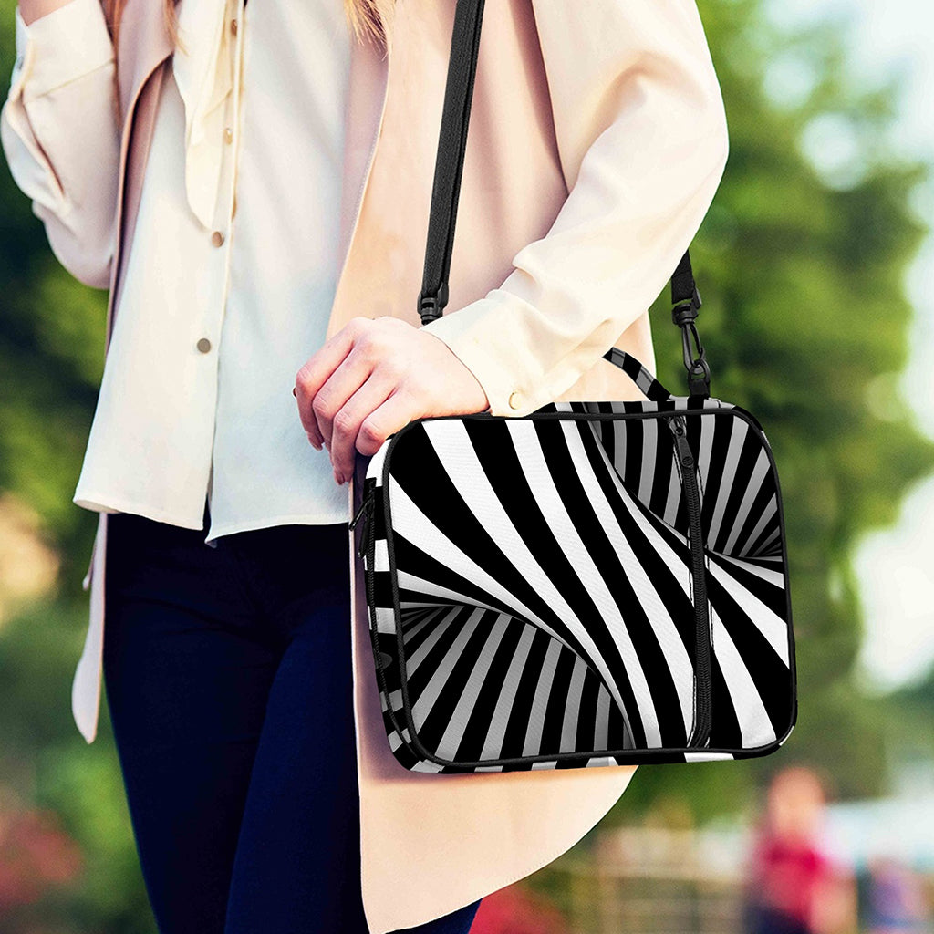 Black And White Twist Illusion Print Shoulder Strap Bible Bag