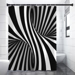 Black And White Twist Illusion Print Shower Curtain