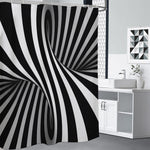 Black And White Twist Illusion Print Shower Curtain