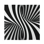 Black And White Twist Illusion Print Silk Bandana