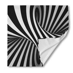Black And White Twist Illusion Print Silk Bandana