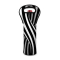Black And White Twist Illusion Print Single Neoprene Wine Tote