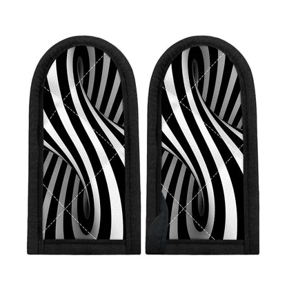 Black And White Twist Illusion Print Skillet Handle Cover