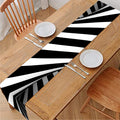 Black And White Twist Illusion Print Table Runner