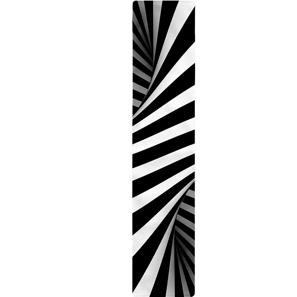 Black And White Twist Illusion Print Table Runner