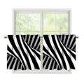 Black And White Twist Illusion Print Tier Curtains