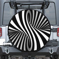 Black And White Twist Illusion Print Tire Cover