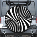 Black And White Twist Illusion Print Tire Cover With Camera Hole