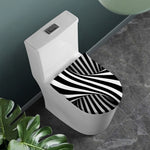 Black And White Twist Illusion Print Toilet Lid Cover