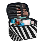 Black And White Twist Illusion Print Travel Makeup Bag