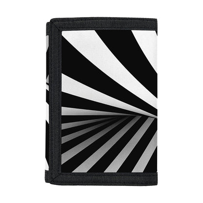 Black And White Twist Illusion Print Trifold Wallet