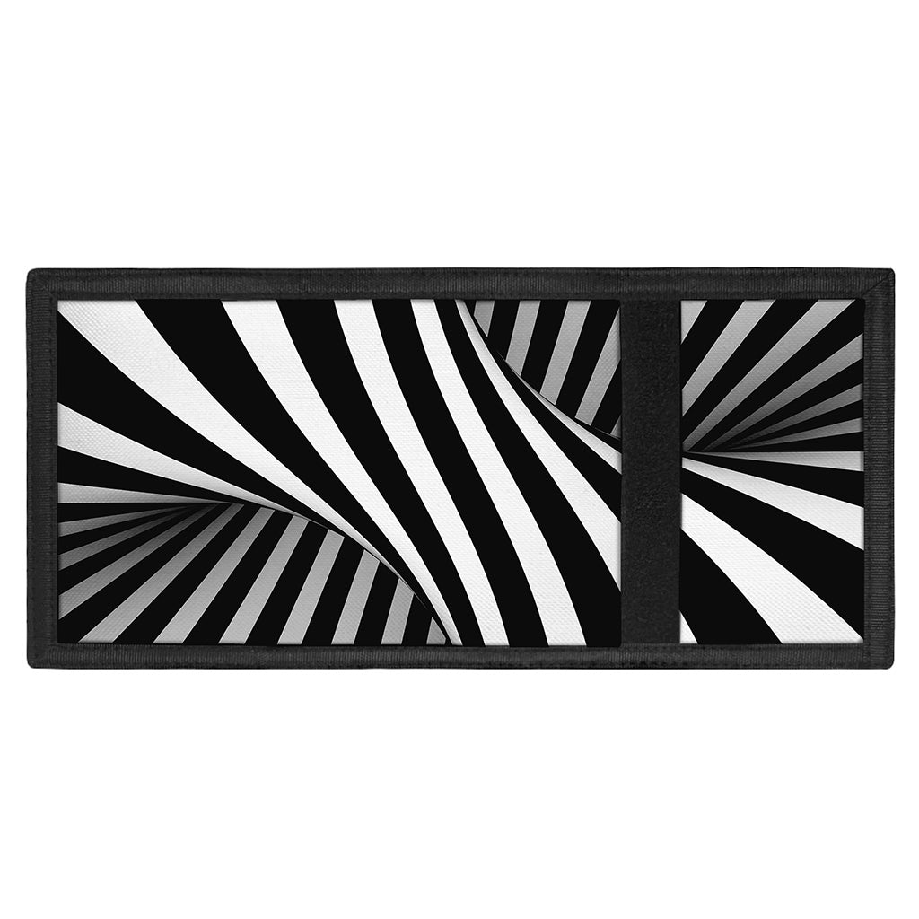 Black And White Twist Illusion Print Trifold Wallet
