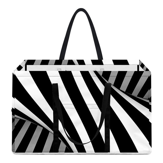 Black And White Twist Illusion Print Utility Tote Bag