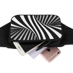 Black And White Twist Illusion Print Waist Bag